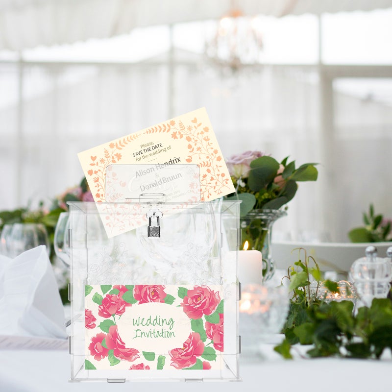 Card Boxes for Reception, Durable Acrylic Design with Lock, Ideal for Events - Image 3