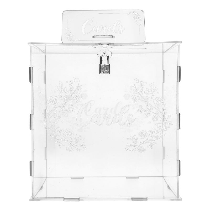 Card Boxes for Reception, Durable Acrylic Design with Lock, Ideal for Events - Image 1