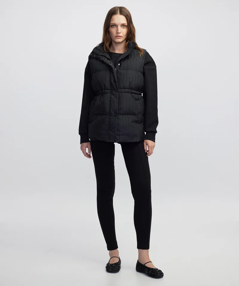 Ipekyol Oversized Rhinestone Embellished Puffer Vest