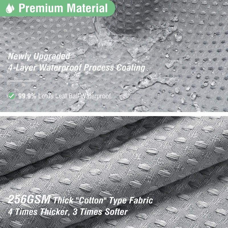 Dynamene Grey Fabric Shower Curtain for Bathroom - Waffle Weave Textured Heavy Duty , 256GSM Hotel Luxury Weighted Cloth Bath Curtain Set with 12 Plastic Hooks,72x72, Grey/Gray - Image 3