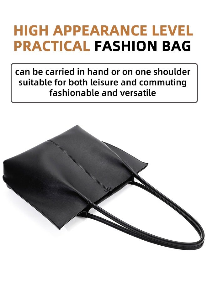 Hoxis Fashionable Oversized Handbag - Fashionable And Versatile Large-Capacity Commuter Mother-And-Child Tote Bag - High-End Retro Simple Casual Handbag Shoulder Bag - Removable Small Bag, Suitable For Commuting, Multiple Carrying Methods (Hand/Shoulder) - Image 2