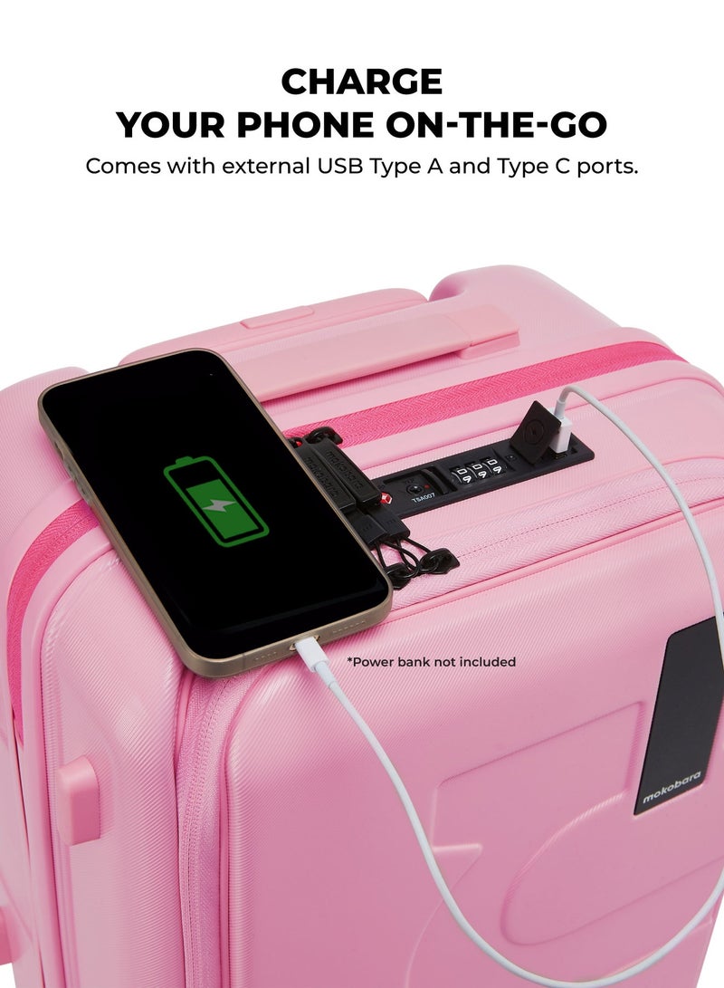 Mokobara The Em Cabin Pro - Durable Hard Shell, Excuse Me, Pink - Image 4