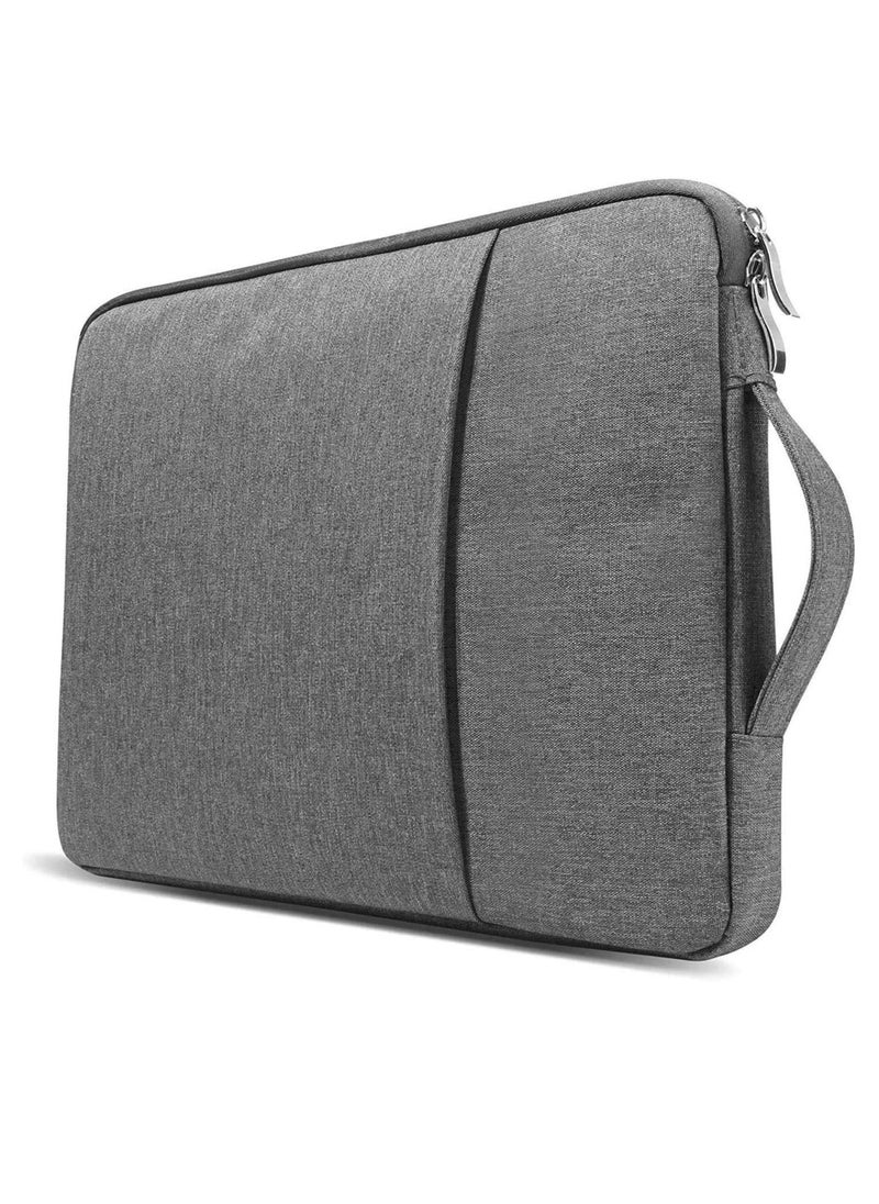 Generic - 13.3 Inch Laptop Sleeve Compatible with M1 M2 MacBook Pro 14" A2442 13.6" A2681, 13.3 Air Pro A2338 A2337 & Chromebook PC Notebook Briefcase Carrying Case with Handle Front Pocket Bag (Grey) - Image 1