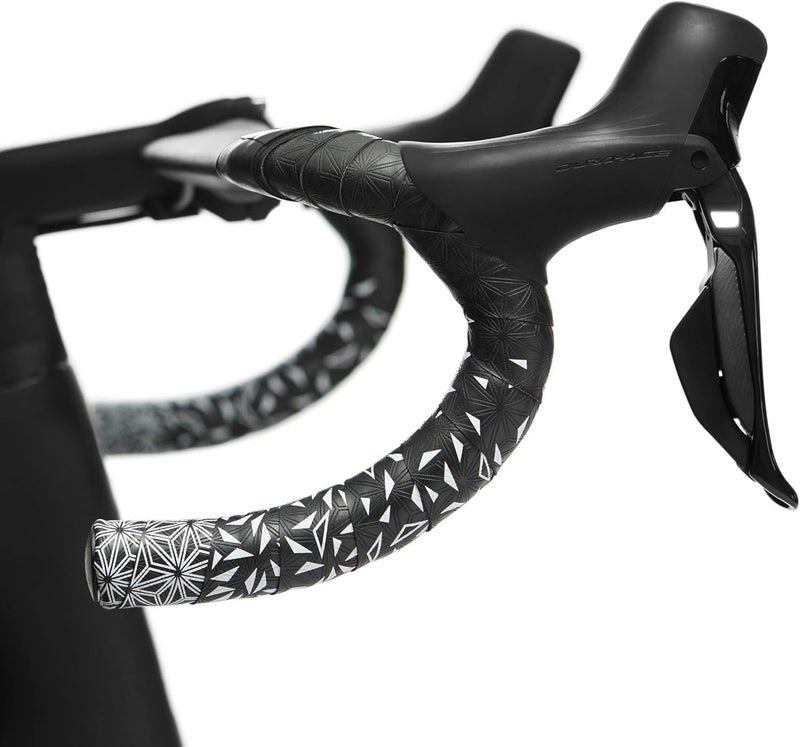 Supacaz Super Sticky Kush Star Fade Bar Tape | Black & White Star Pattern | Bicycle Handlebar Grip Tape - Image 2