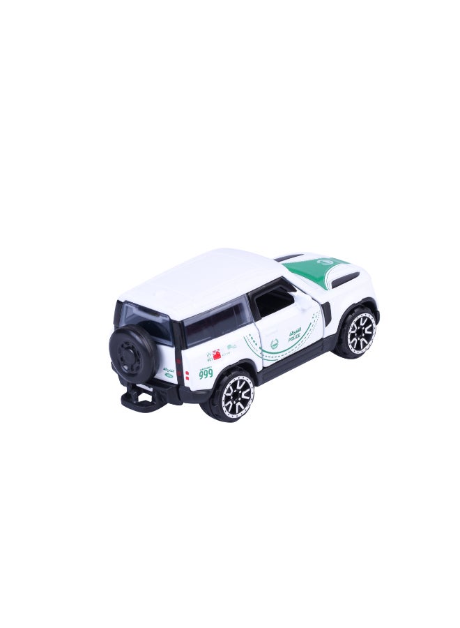 Majorette Dubai Police Deluxe Series Single Pack Die Cast – LANDROVER DEFENDER (1:64 Scale) – Die-Cast Toy Car for Kids & Collectors - Image 4