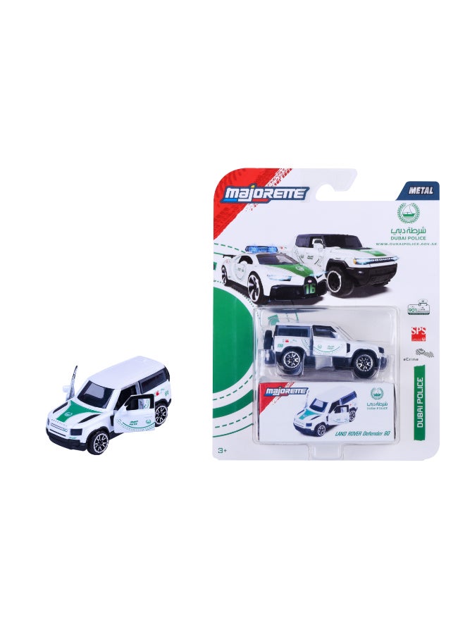 Majorette Dubai Police Deluxe Series Single Pack Die Cast – LANDROVER DEFENDER (1:64 Scale) – Die-Cast Toy Car for Kids & Collectors - Image 1