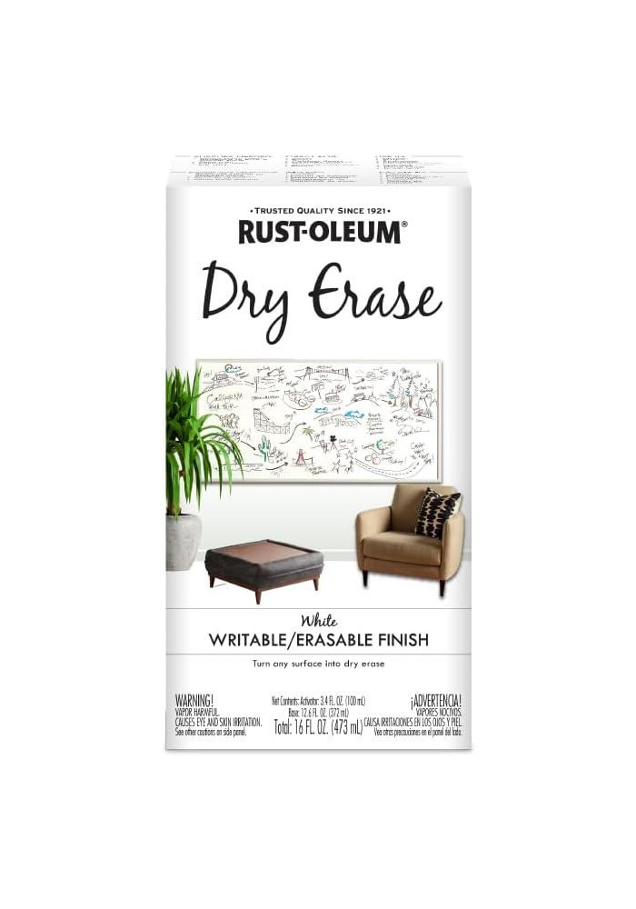 Rust-Oleum Dry Erase Brush-On Kit - 16 Fl Oz White Writable/Erasable Finish - Image 3