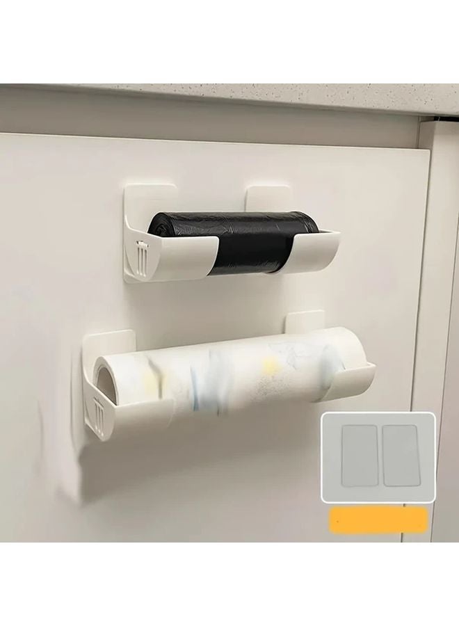 White No Drill Wall Mounted Storage Racks For Freshness Film And Trash Bags - Image 2
