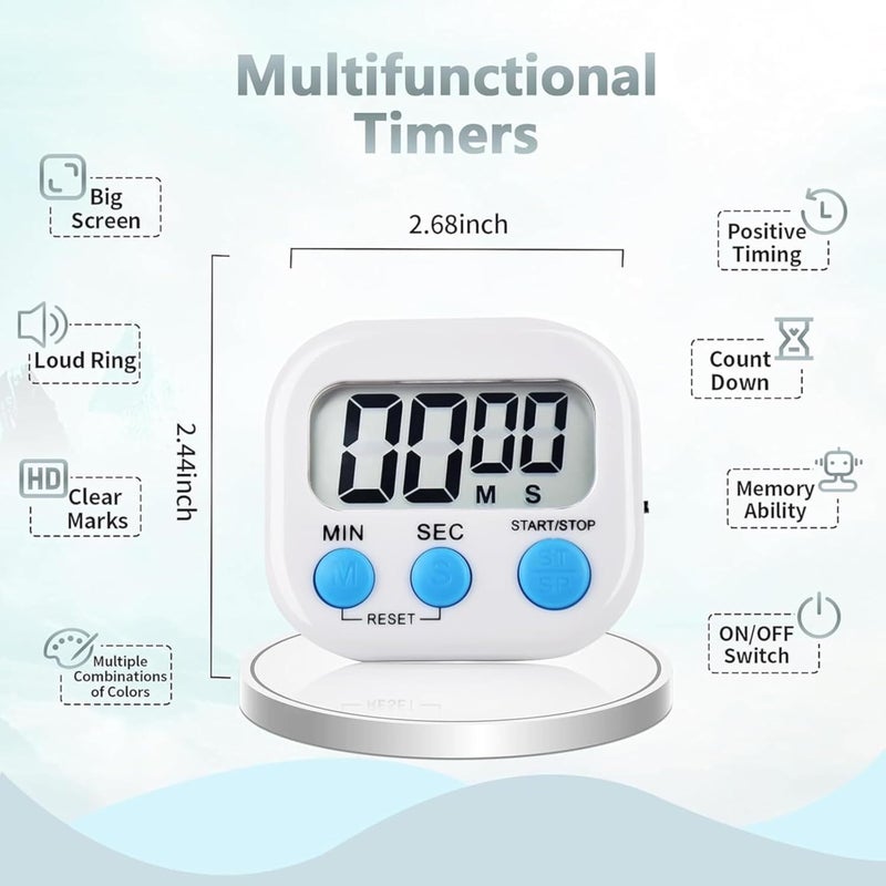 Magnetic Digital Kitchen Timer - Large Display, Electronic Kitchen Cooking Timer for Cooking, Gaming, Gym, Break, Classroom (Orange) - Image 3