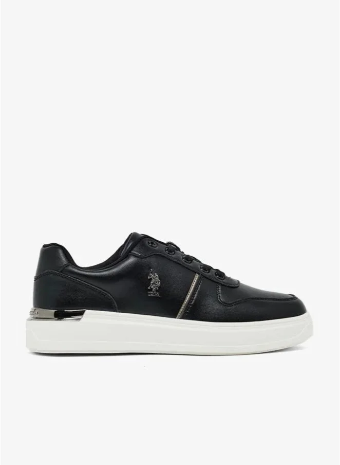 U.S. Polo Assn. U.S. Polo Assn. Women's Platform Sneakers | Casual Lace-Up Fashion Shoes | Cushioned Lightweight Sole | Black/White