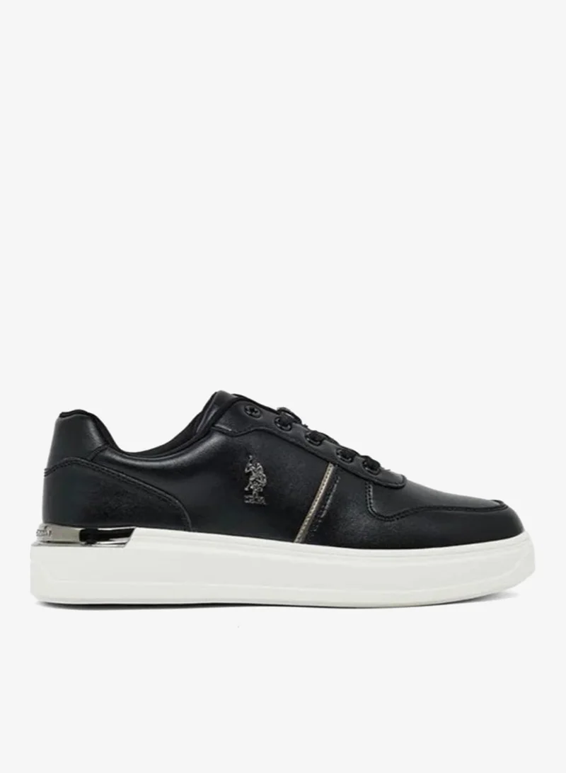 U.S. Polo Assn. Women's Platform Sneakers | Casual Lace-Up Fashion Shoes | Cushioned Lightweight Sole | Black/White