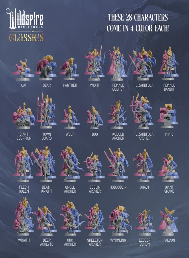 Wildspire Classic Encounters II - 135 Monsters & Encounters for DND Miniatures Bulk & Dungeons Dragons | 28mm Unpainted DND Minis | D&D Figures Miniatures for RPG Tabletop Gaming | Pathfinder I Realm Reforged - Image 4