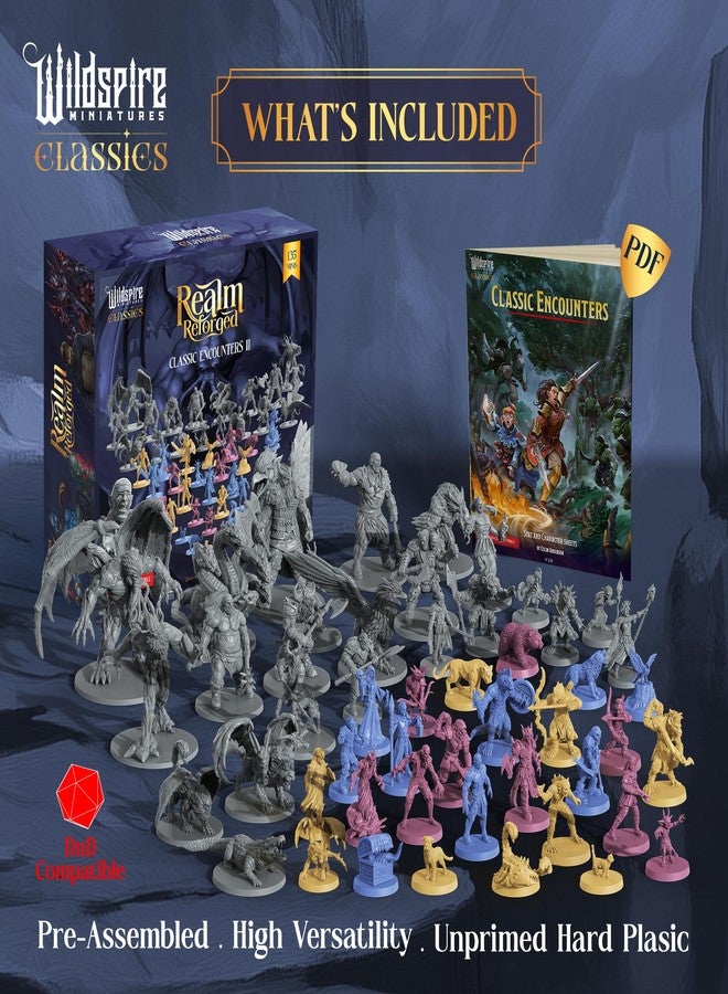 Wildspire Classic Encounters II - 135 Monsters & Encounters for DND Miniatures Bulk & Dungeons Dragons | 28mm Unpainted DND Minis | D&D Figures Miniatures for RPG Tabletop Gaming | Pathfinder I Realm Reforged - Image 2