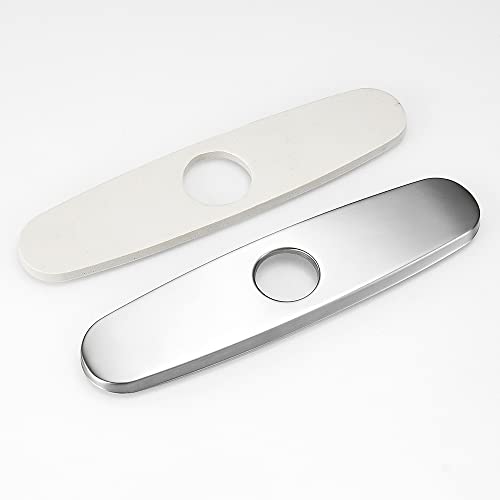 OWOFAN Hole Cover Deck Plate Escutcheon for Bathroom or Kitchen Sink Faucet Single Hole Mixer Tap 10 Inch Stainless Steel Brushed Nickel WF-4102SN - Image 4