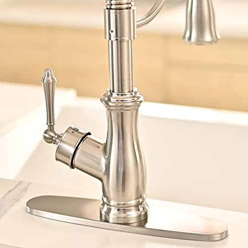 OWOFAN Hole Cover Deck Plate Escutcheon for Bathroom or Kitchen Sink Faucet Single Hole Mixer Tap 10 Inch Stainless Steel Brushed Nickel WF-4102SN - Image 5