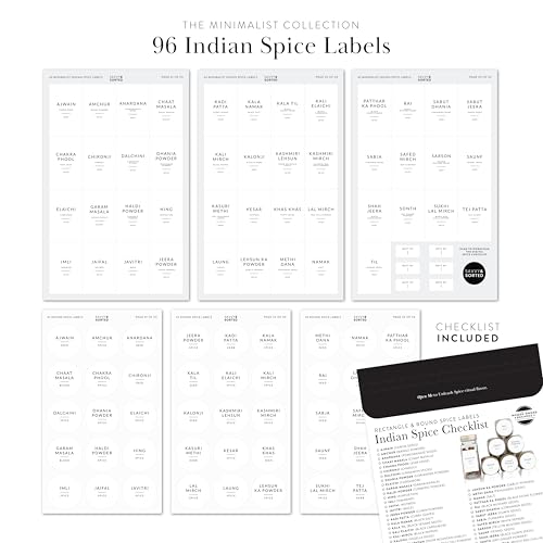 SAVVY & SORTED Spice Labels, 96 South Asian Spice Jar Stickers - Waterproof Kitchen Pantry Labels for Organizing Indian Spices - Image 2