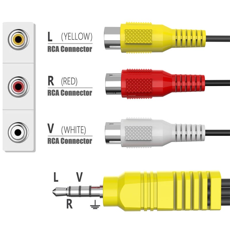 محول 3.5 مم إلى RCA AV: 2 حاويات باللون الأبيض - توفير توافق حصري مع تلفزيون TCL - تشغيل سريع (توصيل واستخدام) ونقل صوت ستيريو عالي الجودة وفيديو مركب لشاشات TCL الذكية وإعداد الترفيه المنزلي - Image 3