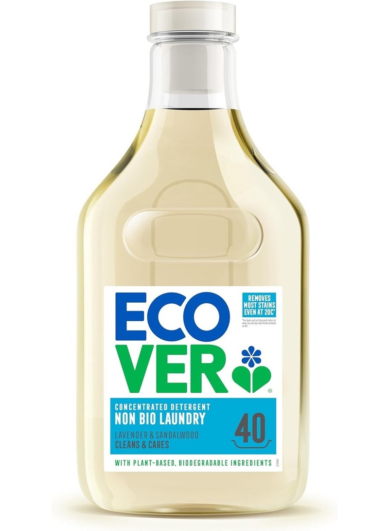 Ecover Concentrated Non-Bio Laundry Liquid Detergent 1.43L Lavender & Sandalwood Plant-Based Eco Friendly Stain Removal 40 Washes - Image 1
