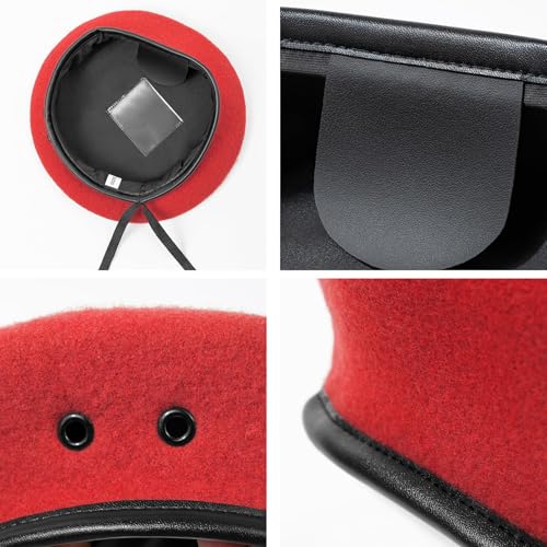 Gajaous British Military Berets for Men and WomenWool and Leather Beret HatsMultiple Colours Army Beret - Image 3