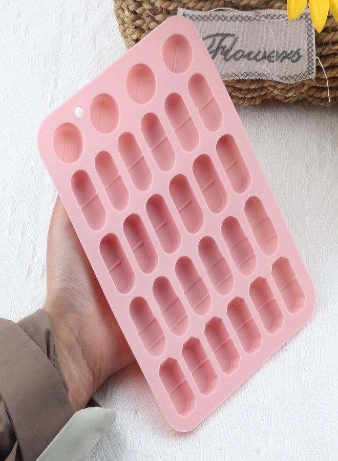 YIMINGMOLD قوالب سيليكون على شكل كبسولات من YIMINGMOLD، 28 تجويفًا، لصنع حلوى الشوكولاتة والحبوب، وتزيين الكب كيك. - Image 3