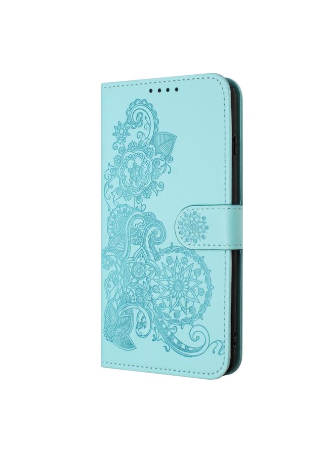 Zaboon Case For iPhone 12 / 12 Pro Datura Flower Embossed Flip Leather Phone Case - Image 2