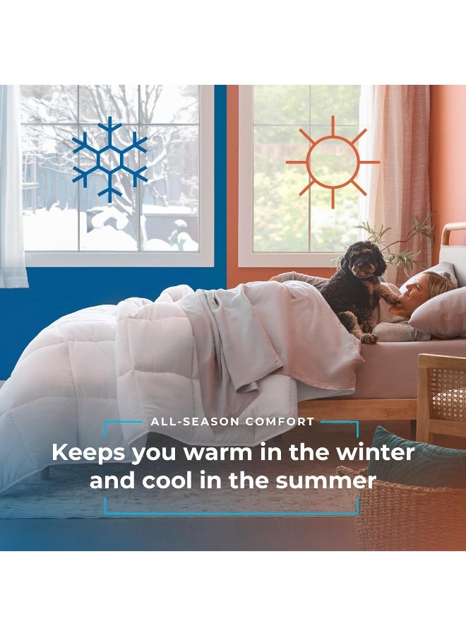LINENSPA White Down Alternative Comforter and Duvet Insert - All-Season Comforter - Box Stitched Comforter - Bedding for Kids, Teens, and Adults - California King - Image 2