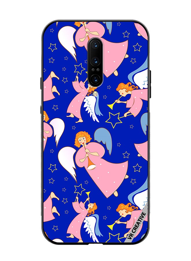 VR CREATIVE Protective Case Cover For OnePlus 7 Pro Christmas Angels With Flutes Design Multicolour - Image 1