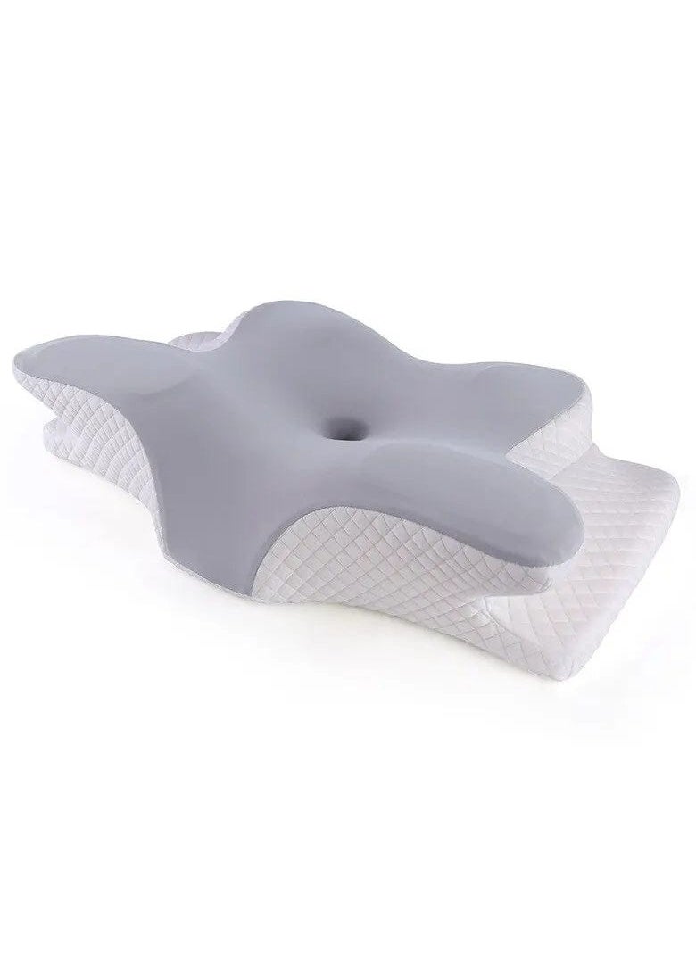 Toko Butterfly Cervical Pillow | Grey | Medical Pillow | Memory Foam | Shoulder & Neck Pain Relief | Ergonomic & Orthopedic Design for Sleeping | Washable Cover  - Image 1