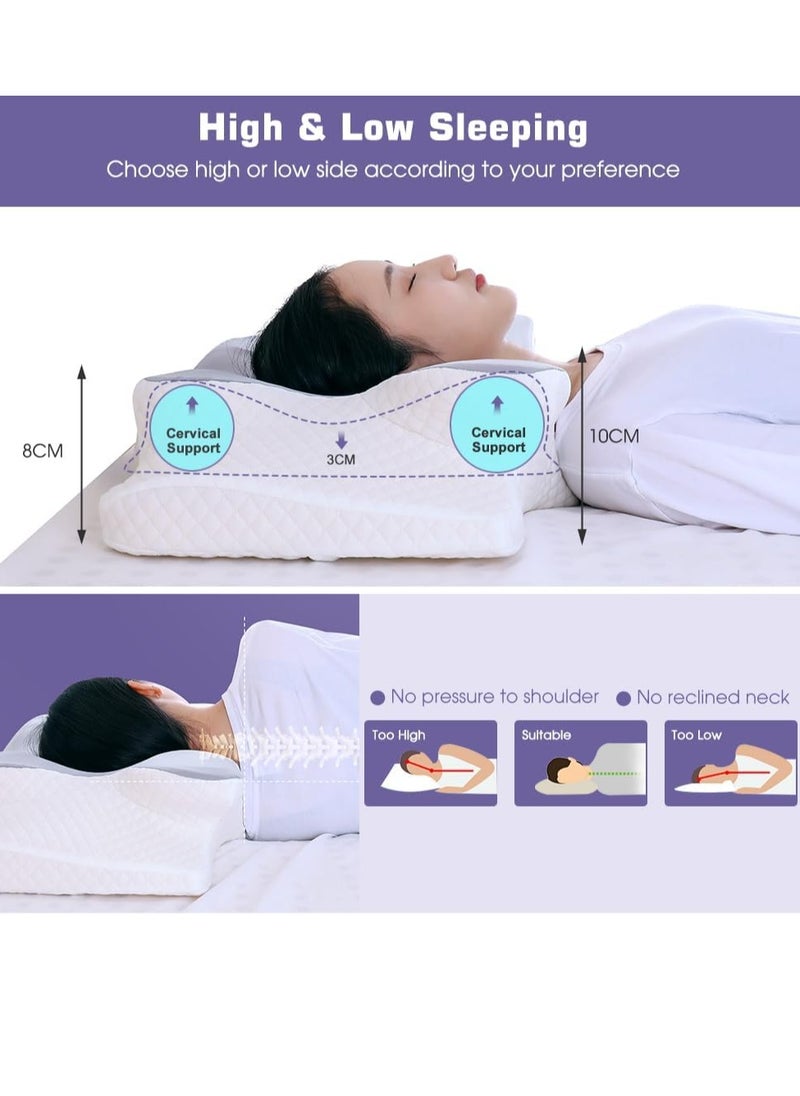 Toko Butterfly Cervical Pillow | Grey | Medical Pillow | Memory Foam | Shoulder & Neck Pain Relief | Ergonomic & Orthopedic Design for Sleeping | Washable Cover  - Image 4