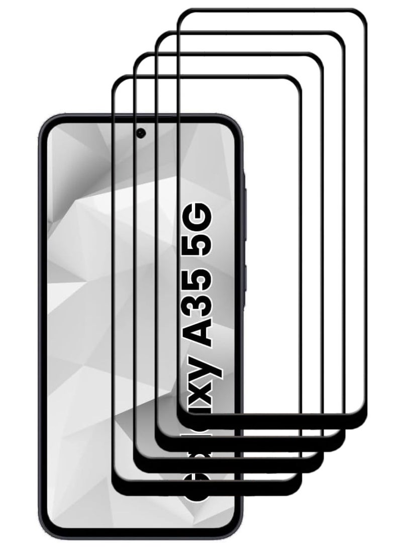 ACLIX 4 Pieces Tempered Glass Screen Protector Antistatic ESD Dustproof Premium Quality High Definition Designed For Samsung Galaxy A35 - Image 1