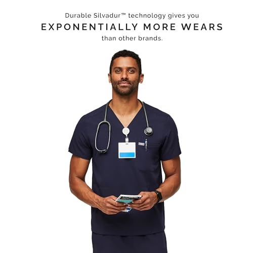 FIGS Chisec Three-Pocket Scrub Top for Men – Navy Blue, L - Image 4