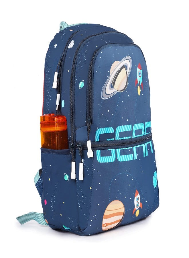 Gear Galaxy Universe 30L Medium Water Resistant School Bag/Kids Bag/Casual Standard 5 Compartment Backpack/Daypack/College Bag For Boys/Girls/Men/Women (Blue) - Image 5