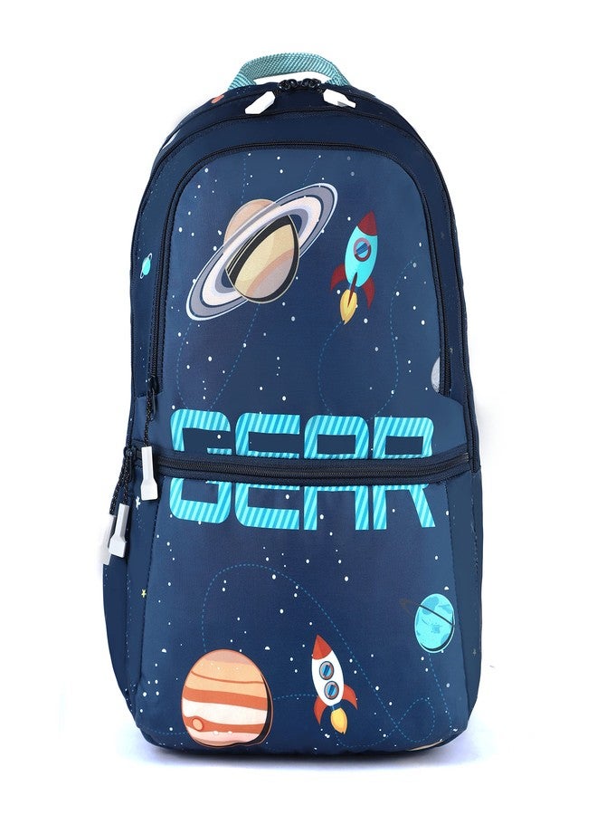 Gear Galaxy Universe 30L Medium Water Resistant School Bag/Kids Bag/Casual Standard 5 Compartment Backpack/Daypack/College Bag For Boys/Girls/Men/Women (Blue) - Image 1