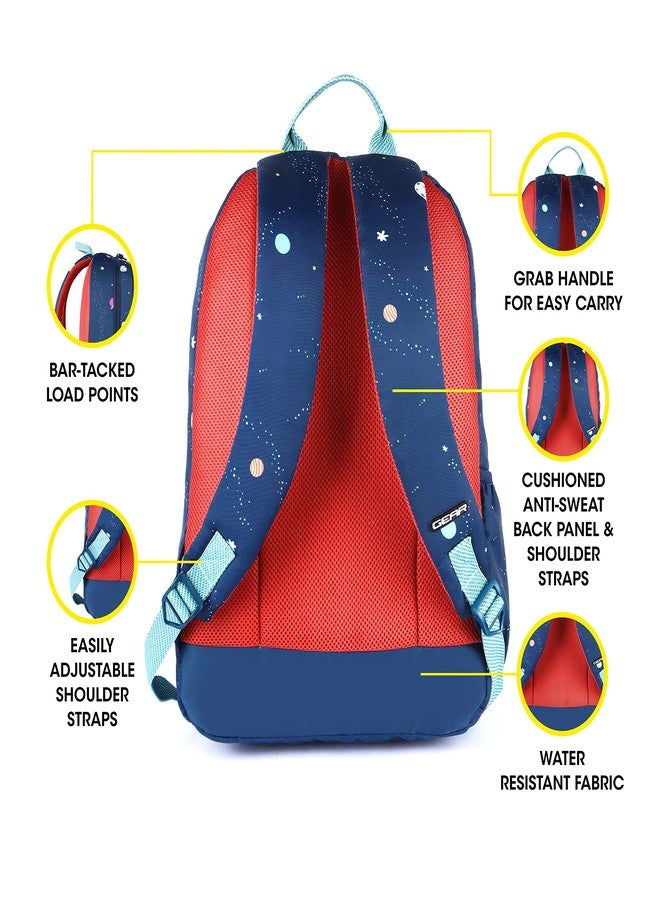 Gear Galaxy Universe 30L Medium Water Resistant School Bag/Kids Bag/Casual Standard 5 Compartment Backpack/Daypack/College Bag For Boys/Girls/Men/Women (Blue) - Image 4