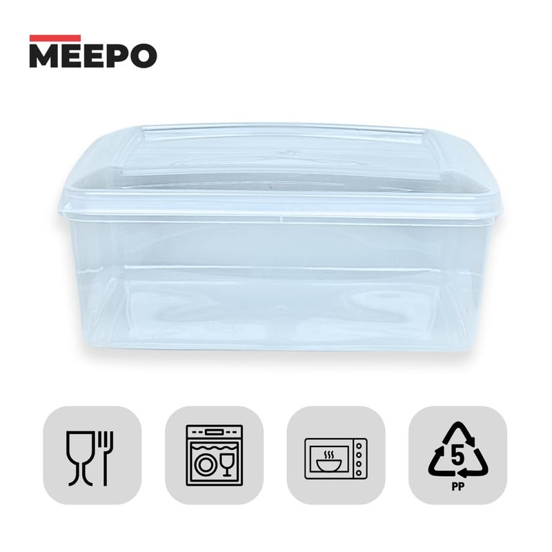 Meepo Lock Fresh888 Plastic Storage Container 13300 ML133 Kg Food Container Boxes Transparent Clear medium LOCKFRESH888Pack of 6 - Image 3