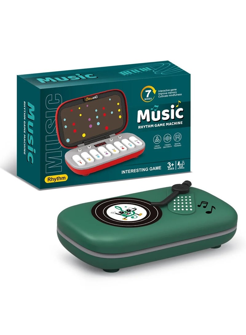 DIGI CORE Electronic Music Rhythm Puzzle Game Machine, Montessori Educational Toy with 7 Game Modes, Portable Pocket Piano, Fast Push Sensory Game for Kids, Travel Learning Toy, Battery-Free Design Green - Image 2