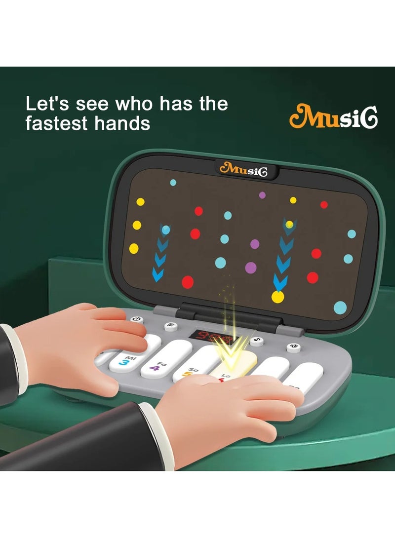 DIGI CORE Electronic Music Rhythm Puzzle Game Machine, Montessori Educational Toy with 7 Game Modes, Portable Pocket Piano, Fast Push Sensory Game for Kids, Travel Learning Toy, Battery-Free Design Green - Image 3