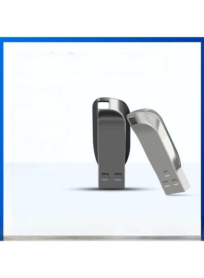 Large Capacity Expansion Upgrade 1TB2TBU Plate Whistle Metal High-speed Creative 64G USB Plate Lettering-Color:Silver-Capacity:16GB - Image 2