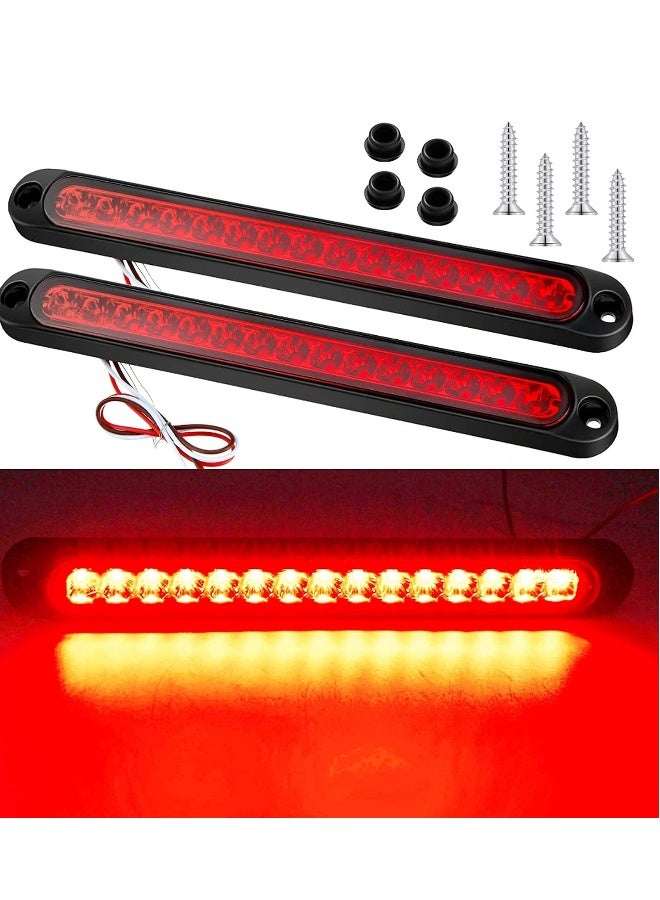 15 LED Waterproof Trailer Brake Tail Light Assembly - Red Stop Turn Tail Lights for Marine Boats, Golf Carts, Offroad Trucks, RVs, UTVs, and ATVs - 2pcs Brake Strip Lamp Set - Image 3