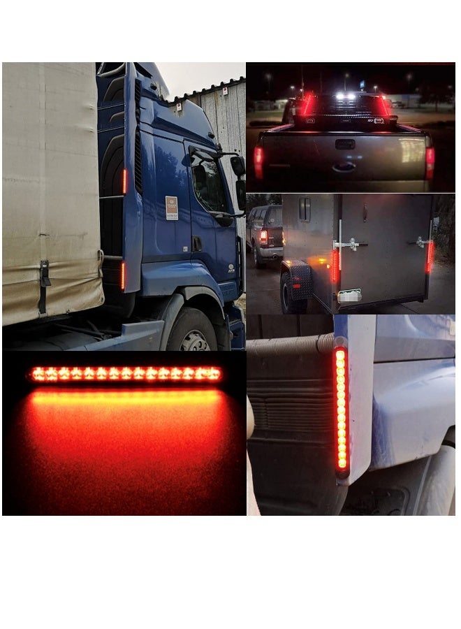 15 LED Waterproof Trailer Brake Tail Light Assembly - Red Stop Turn Tail Lights for Marine Boats, Golf Carts, Offroad Trucks, RVs, UTVs, and ATVs - 2pcs Brake Strip Lamp Set - Image 2