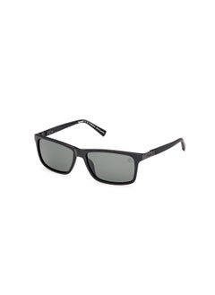 Timberland Men's Rectangular Shape  Sunglasses TB0001901R58 Lens Size: 58 Millimeter - Shiny Black  - Image 1