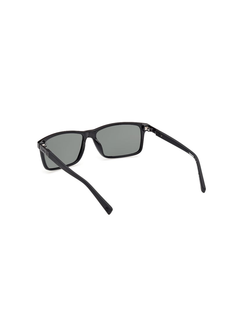 Timberland Men's Rectangular Shape  Sunglasses TB0001901R58 Lens Size: 58 Millimeter - Shiny Black  - Image 5