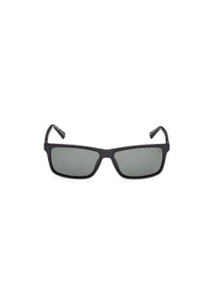 Timberland Men's Rectangular Shape  Sunglasses TB0001901R58 Lens Size: 58 Millimeter - Shiny Black  - Image 2