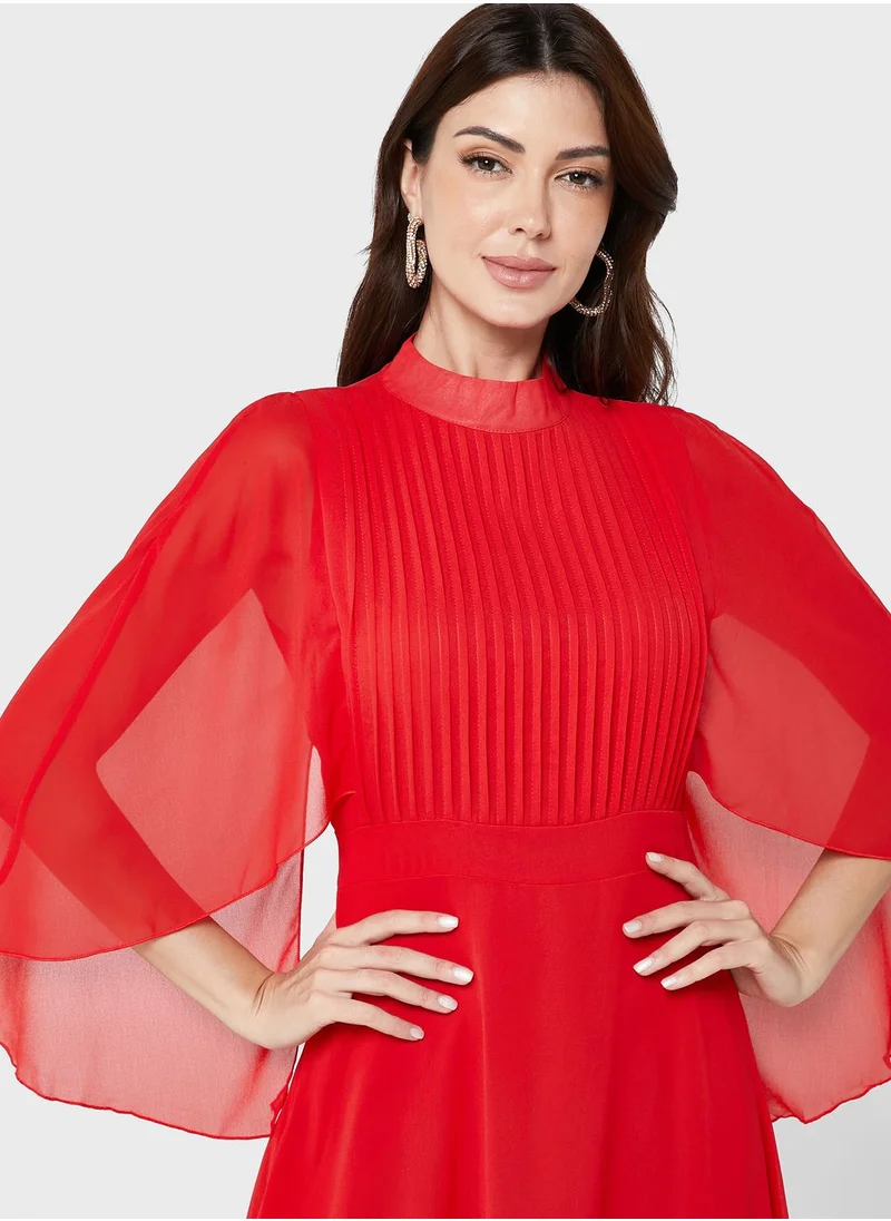 ELLA Pleated Chiffon Dress