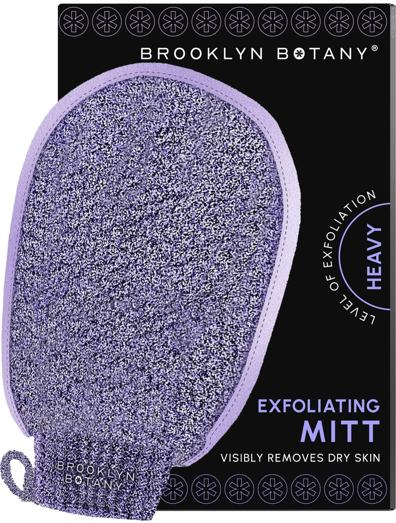 Brooklyn Botany Exfoliating Mitt for Bath and Shower â€“ Heavy Duty Exfoliating Body Scrubber for Massage and Dead Skin Remover for Body â€“ 1 Mitt - Image 1