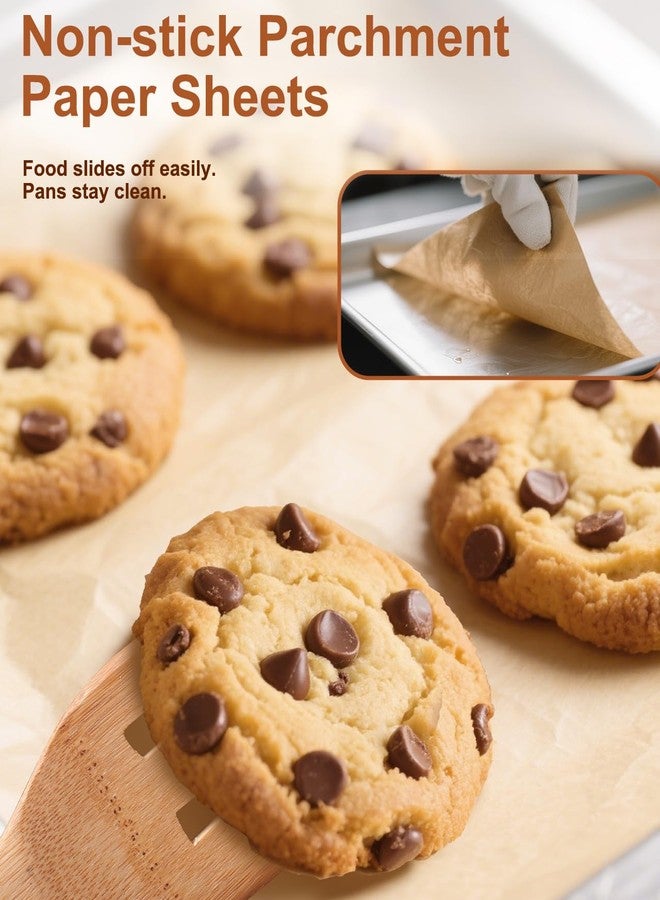 Avirho Precut Unbleached Parchment Paper Sheets, 9x13" Precut Non-Stick Brown Parchment Paper for Baking, Grilling, Air Fryer, Steaming-Oven Safe and Non-Toxic Parchment Sheets for Bread, Cakes, Cookies - Image 2