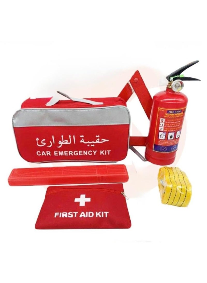 SHEZA STAR Car Emergency Kit MB-501K, with Fire Extinguisher, First Aid Kit, Warning Triangle, Safety Bag  - Image 2