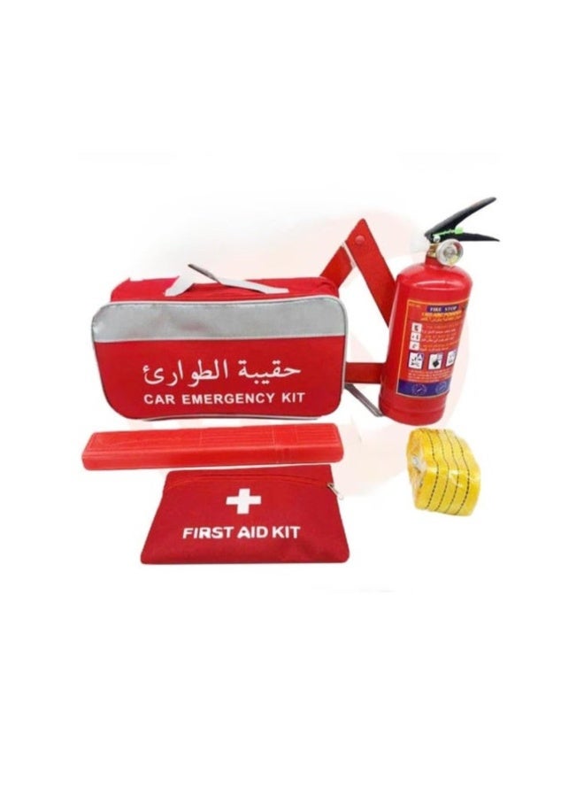 مستر سمارت طقم طوارئ للسيارة MB-501K، يشتمل على طفاية حريق، وطقم إسعافات أولية، ومثلث تحذير. - Image 2