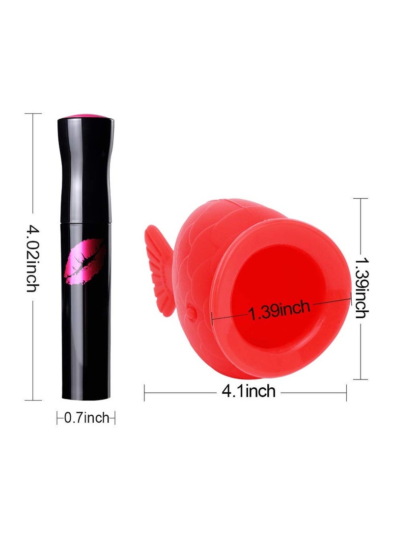 Rayberro Lip Plumper Device+Lip Plumper Gloss Set,Fish Shape Lip Plumper Tool Kit,Lip Enhancer Chemical Way+Physical Way Natural Pout Mouth Tool Lip Care Serum Lip Balm Sexy Big Lip Moisturizing Lip Plumping  - Image 4