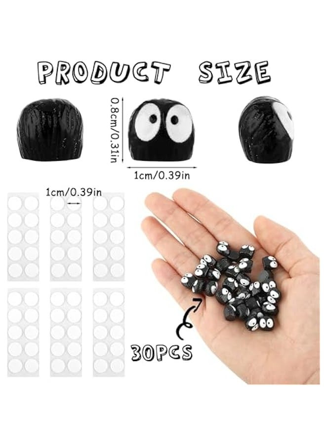 30Pcs Adorable Coal Ball Car Interior Decor, Cartoon Resin Figures for Dashboard and Rearview Mirror, Funny Aesthetic Auto Ornament Gift - Image 3